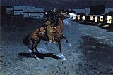 Frederic Remington Canvas Paintings - An Arguement with the Town Marshall